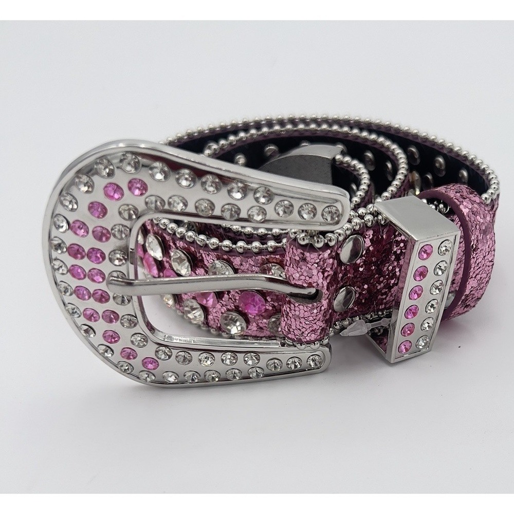 Pink Rhinestone Western Belt Bling Glitter Crystal Studded Cowgirl